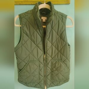 J. Crew Olive Quilted Vest